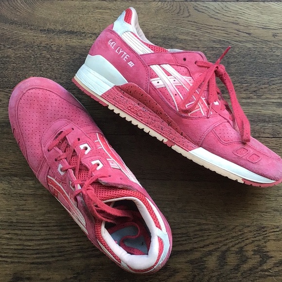Asics Shoes Euc Asics Gel Lyte In Strawberry Pink Suede